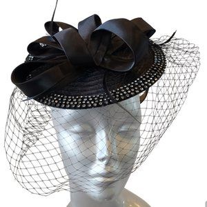 COPY - Women Designer satin ribbon church wedding Derby fascinator Hat headband…